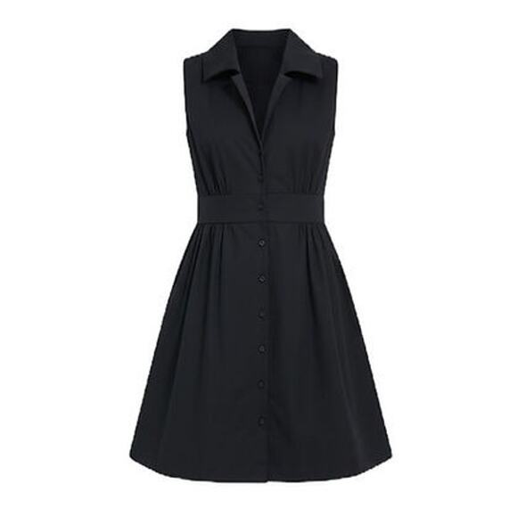 POMANDER PLACE Black Sleeveless Noelle Shirt Dress Size M NWT - Picture 7 of 7